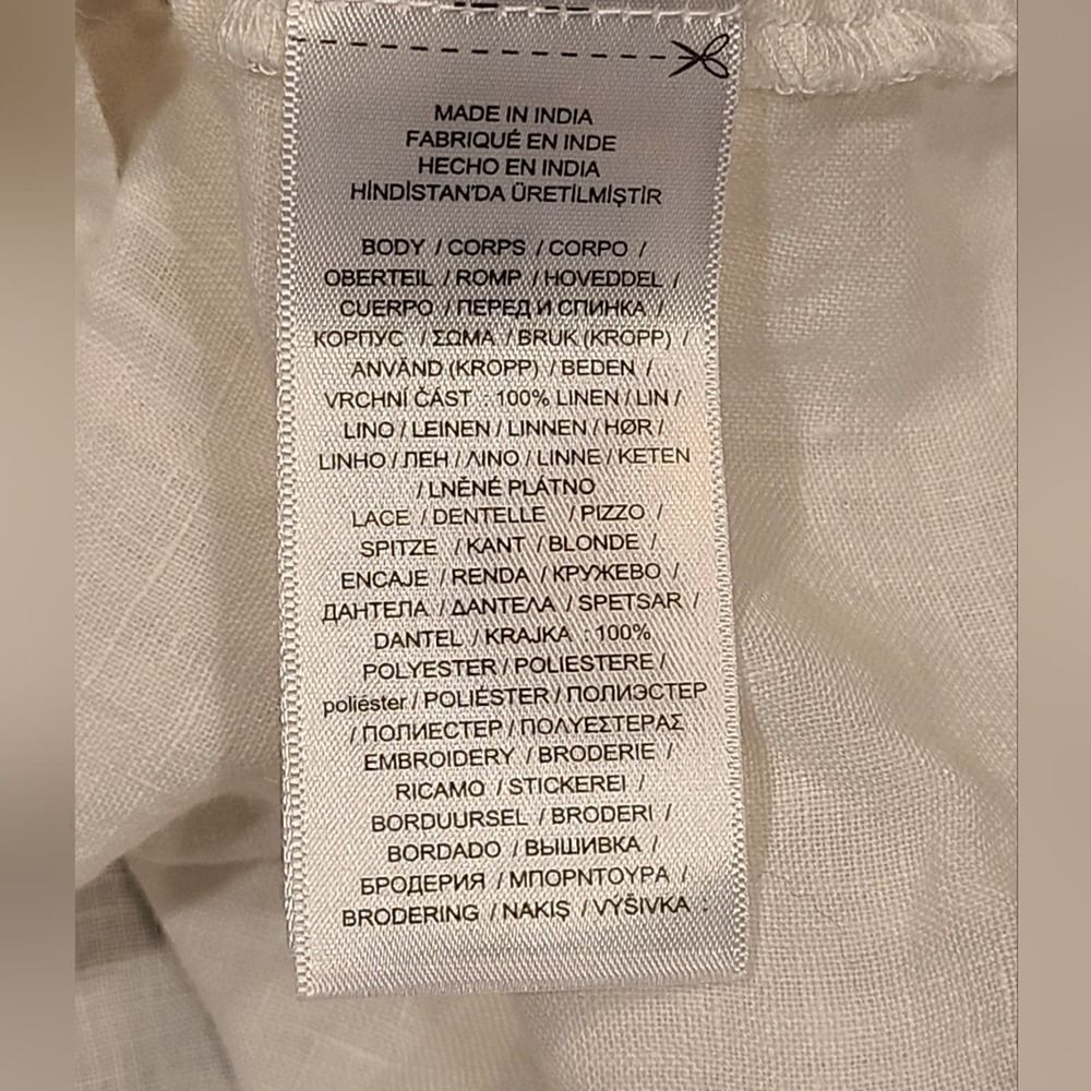 Lauren Ralph Lauren Embroidered Beaded Linen Blouse, Boho Cottagecore | PL - Picture 11 of 14